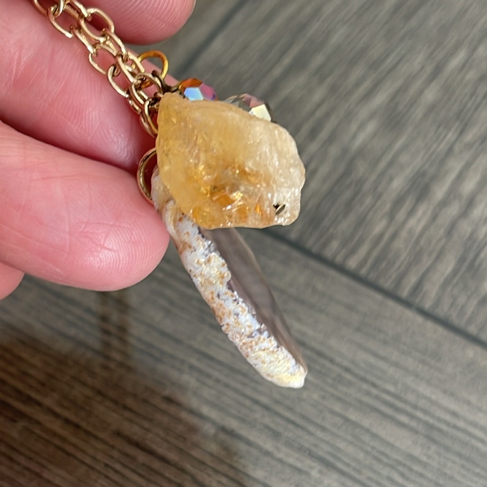 Barse Stone & Crystal Elegant Gold-tone Charm Necklace - Picture 13 of 15